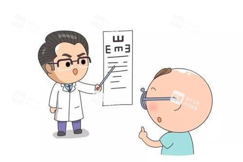 小朋友眼睛近視卡通圖