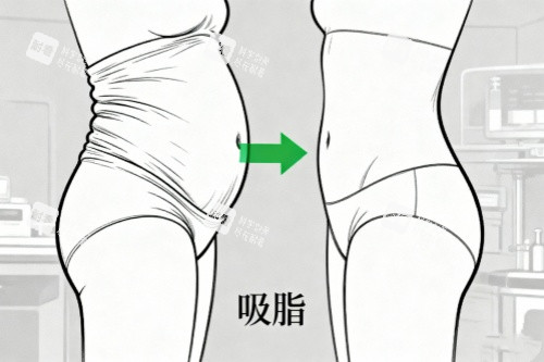 腰腹部做吸脂前后對(duì)比圖 腰腹部做吸脂前后對(duì)比圖