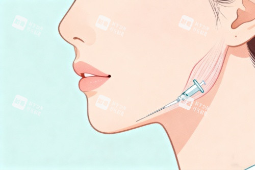 臉部注射美容卡通圖