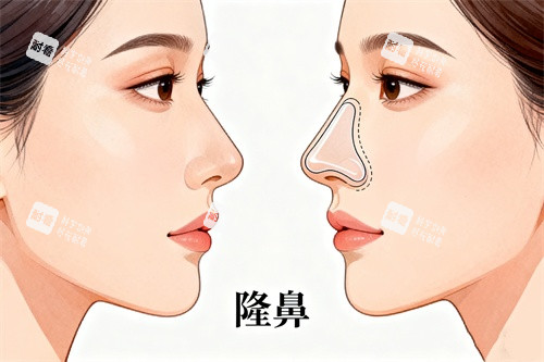 假體隆鼻前后對比圖