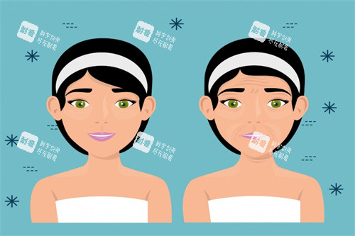 面部提升對(duì)比卡通圖