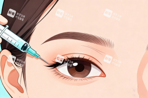 眼部注射玻尿酸卡通圖